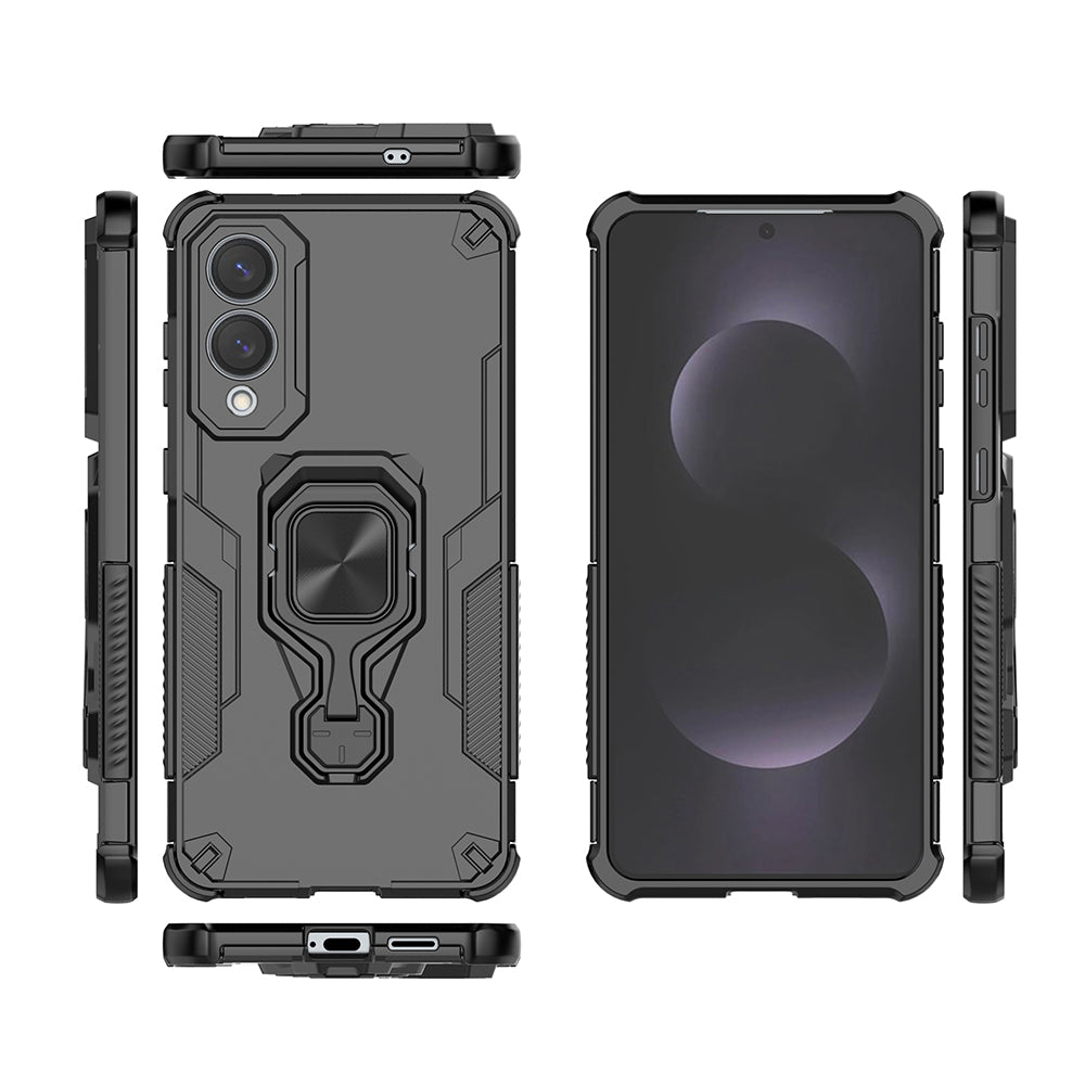 Hybrid Military Grade Armor Kickstand Rotating Ring Holder Case for Samsung Galaxy S25 Edge 5G