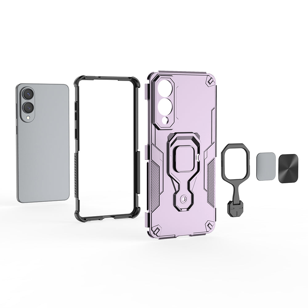 Hybrid Military Grade Armor Kickstand Rotating Ring Holder Case for Samsung Galaxy S25 Edge 5G