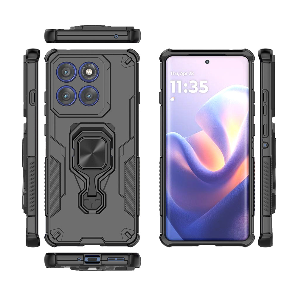 Hybrid Military Grade Armor Kickstand Rotating Ring Holder Case for Motorola Moto Edge 60 Pro 5G
