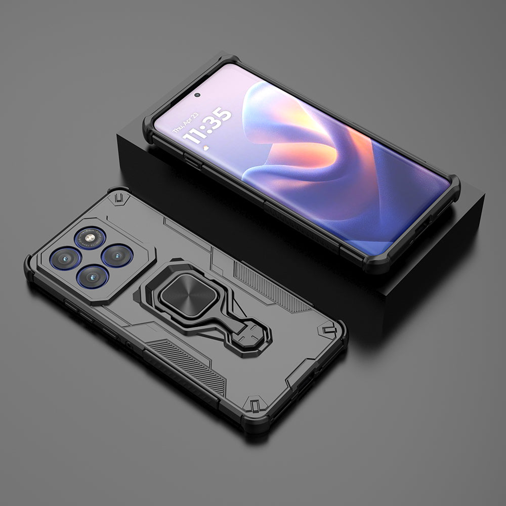 Hybrid Military Grade Armor Kickstand Rotating Ring Holder Case for Motorola Moto Edge 60 Pro 5G