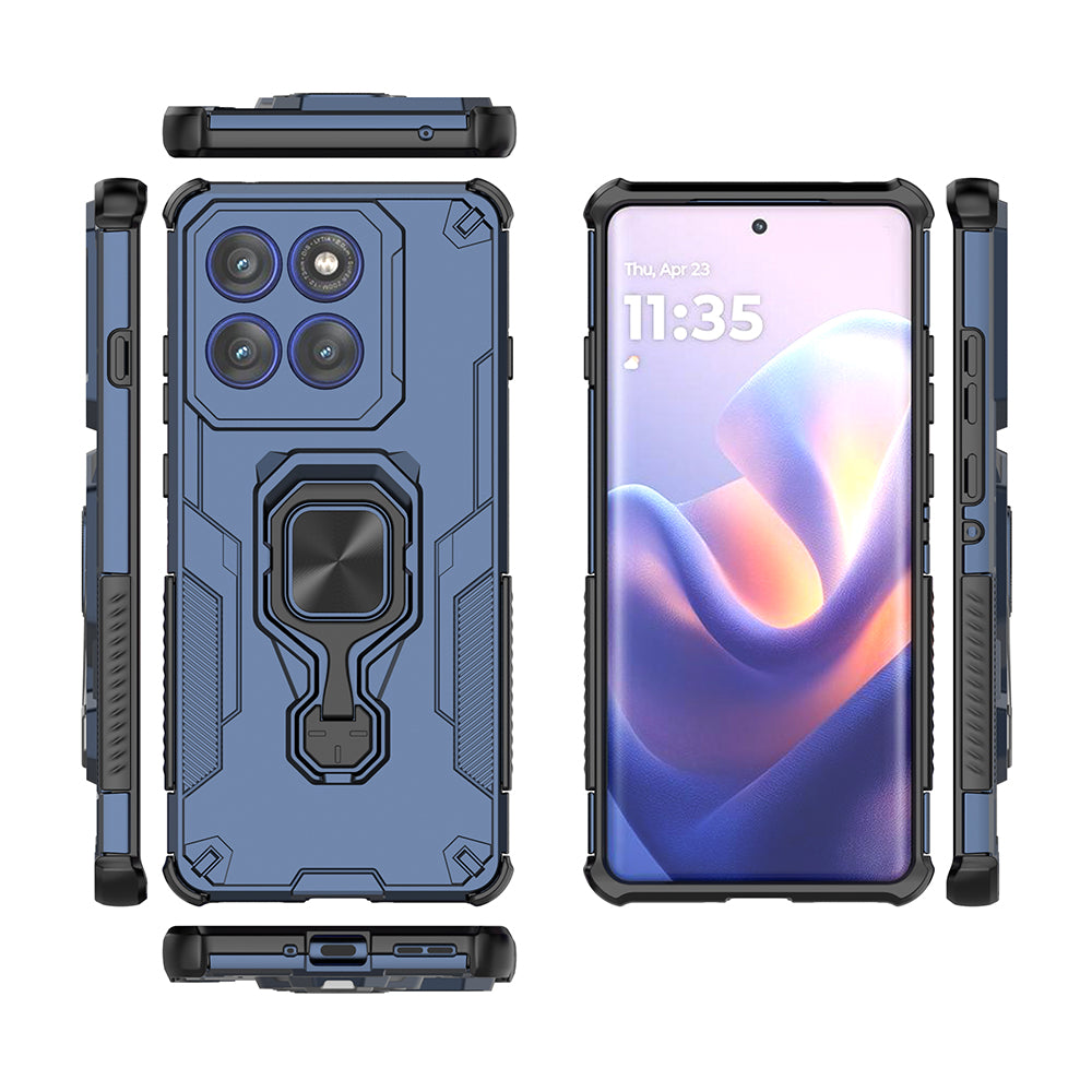 Hybrid Military Grade Armor Kickstand Rotating Ring Holder Case for Motorola Moto Edge 60 Pro 5G