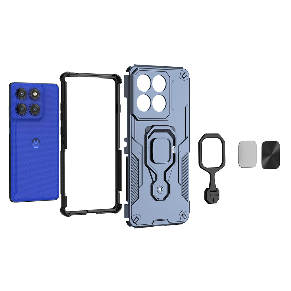 Hybrid Military Grade Armor Kickstand Rotating Ring Holder Case for Motorola Moto Edge 60 Pro 5G