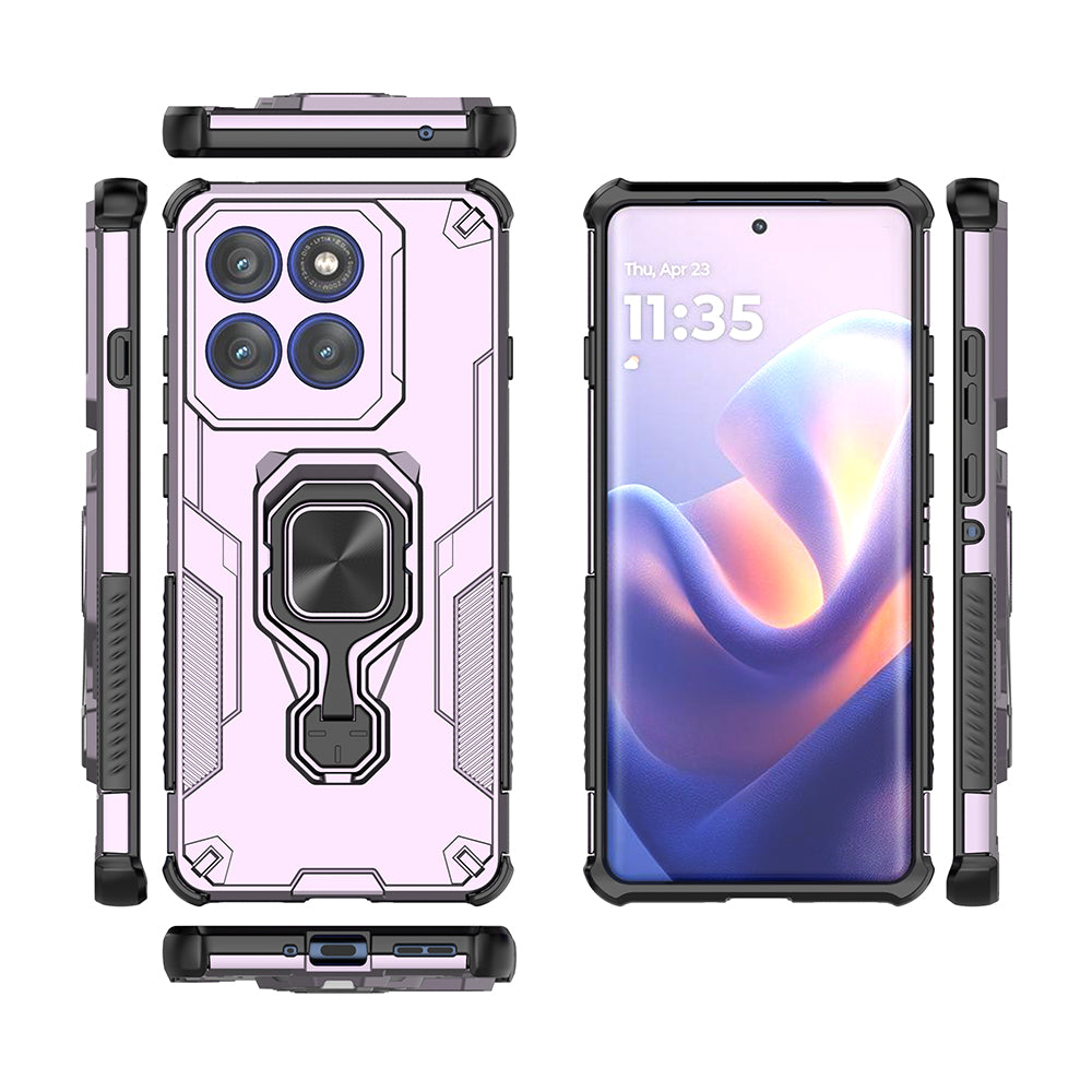Hybrid Military Grade Armor Kickstand Rotating Ring Holder Case for Motorola Moto Edge 60 Pro 5G