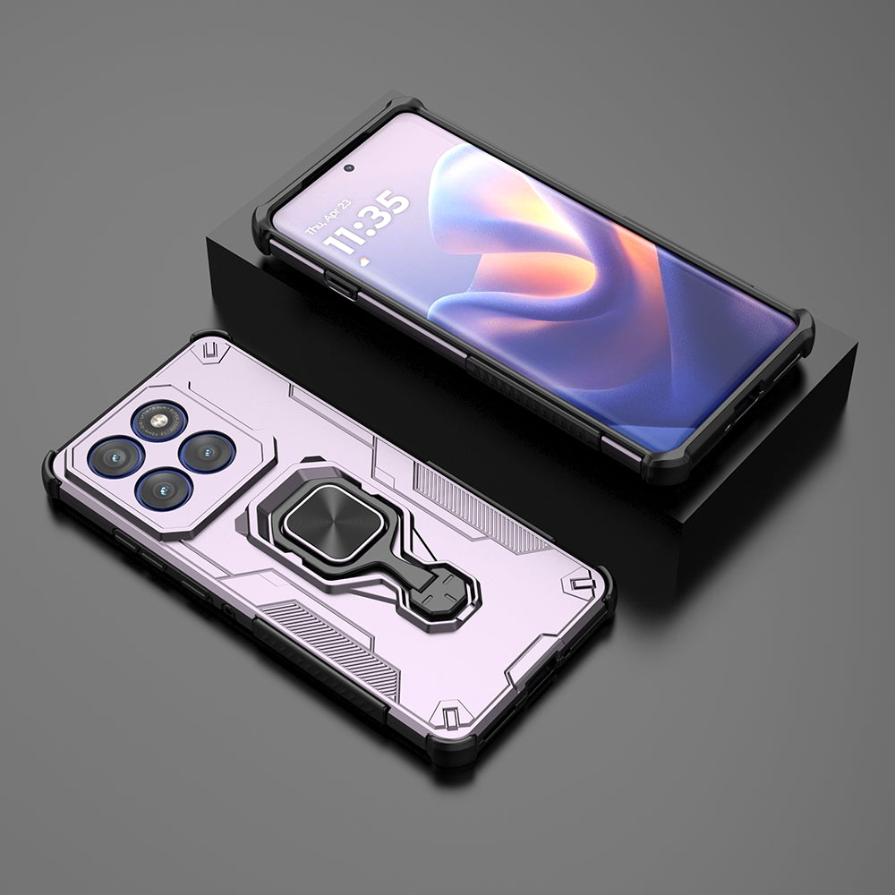 Hybrid Military Grade Armor Kickstand Rotating Ring Holder Case for Motorola Moto Edge 60 Pro 5G