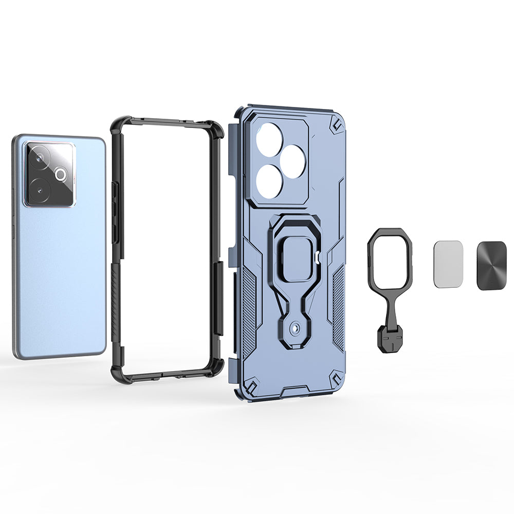 Hybrid Military Grade Armor Kickstand Rotating Ring Holder Case for Realme GT 7 5G / 7T 5G