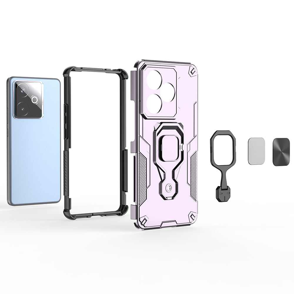 Hybrid Military Grade Armor Kickstand Rotating Ring Holder Case for Realme GT 7 5G / 7T 5G