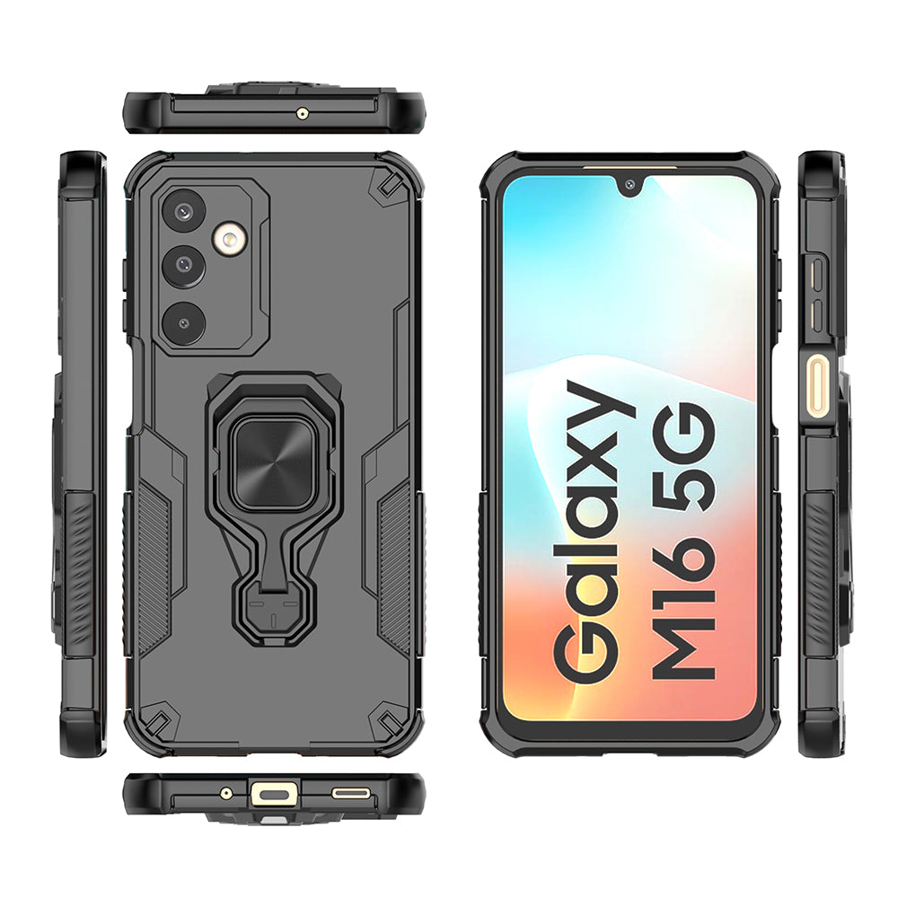 Hybrid Military Grade Armor Kickstand Rotating Ring Holder Case for Samsung Galaxy M16 5G / F16 5G