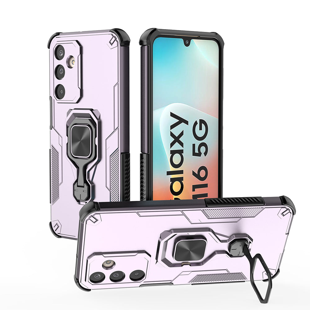 Hybrid Military Grade Armor Kickstand Rotating Ring Holder Case for Samsung Galaxy M16 5G / F16 5G