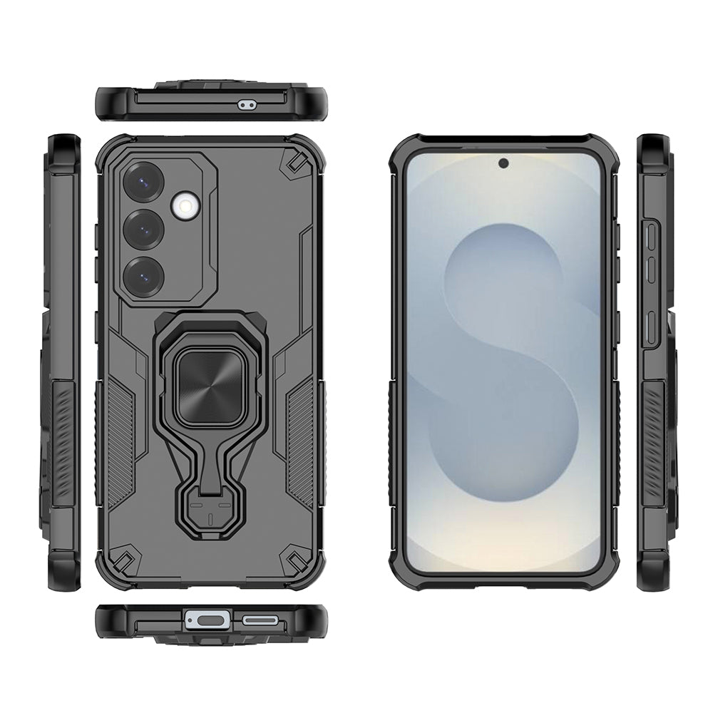 Hybrid Military Grade Armor Kickstand Rotating Ring Holder Case for Samsung Galaxy S25 5G