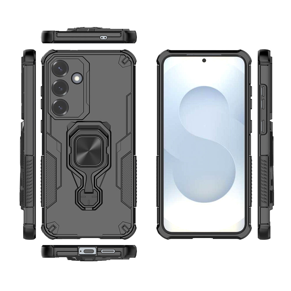 Hybrid Military Grade Armor Kickstand Rotating Ring Holder Case for Samsung Galaxy S25 Plus 5G