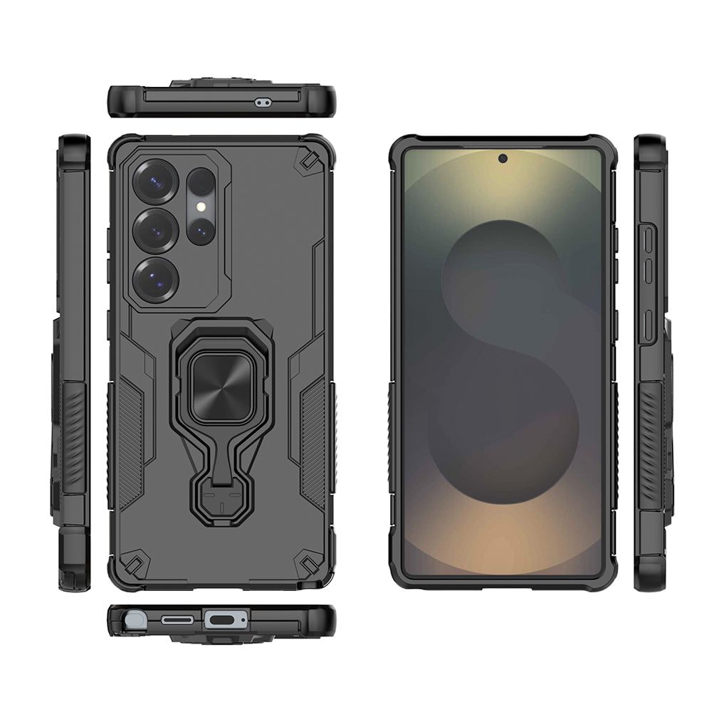 Hybrid Military Grade Armor Kickstand Rotating Ring Holder Case for Samsung Galaxy S25 Ultra 5G