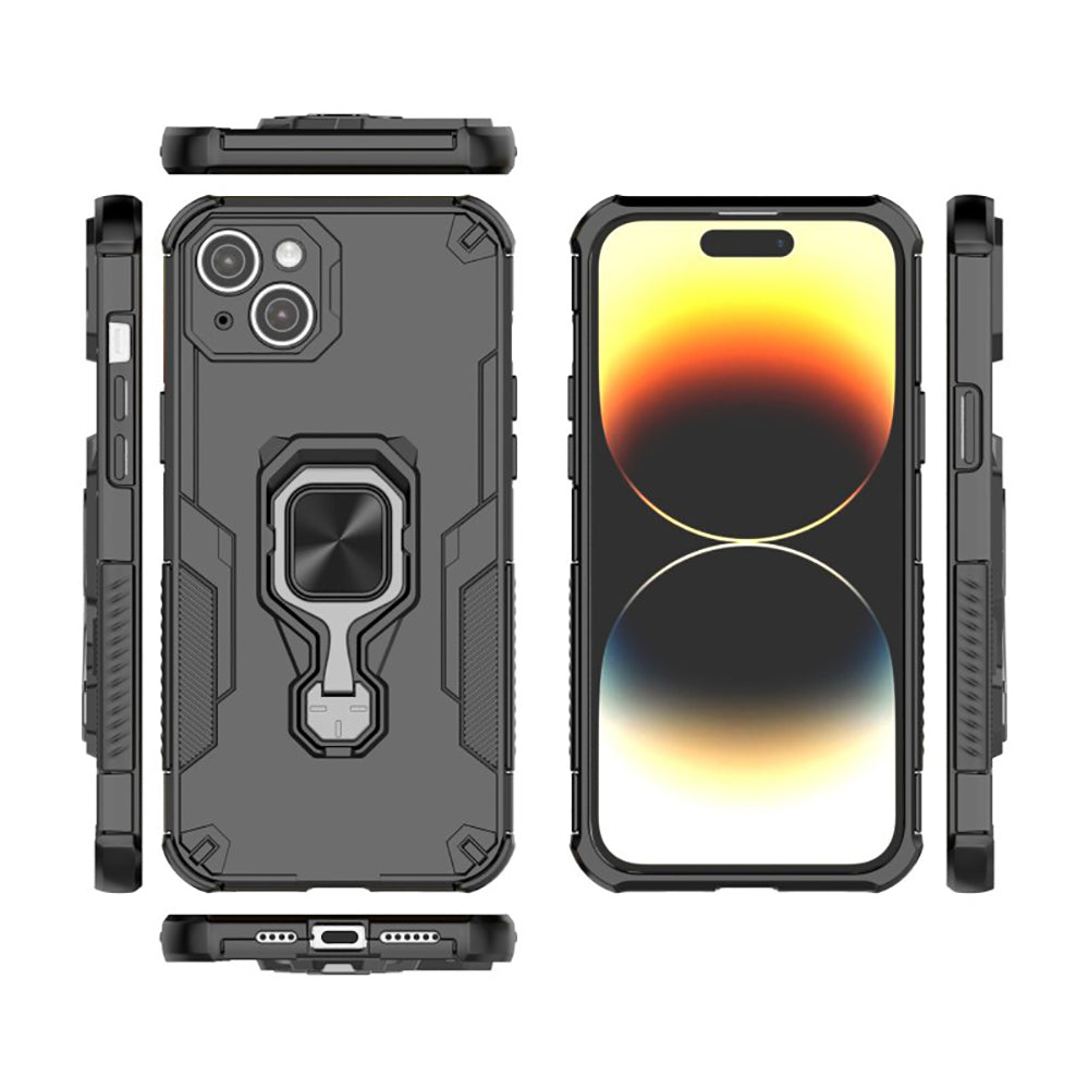 Hybrid Military Grade Armor Kickstand Rotating Ring Holder Case for Apple iPhone 13 / 14