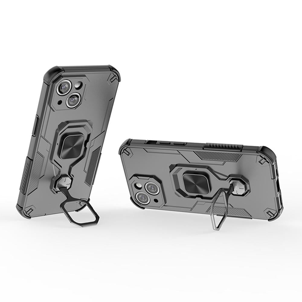 Hybrid Military Grade Armor Kickstand Rotating Ring Holder Case for Apple iPhone 13 / 14