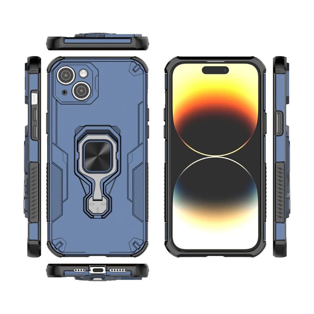 Hybrid Military Grade Armor Kickstand Rotating Ring Holder Case for Apple iPhone 13 / 14