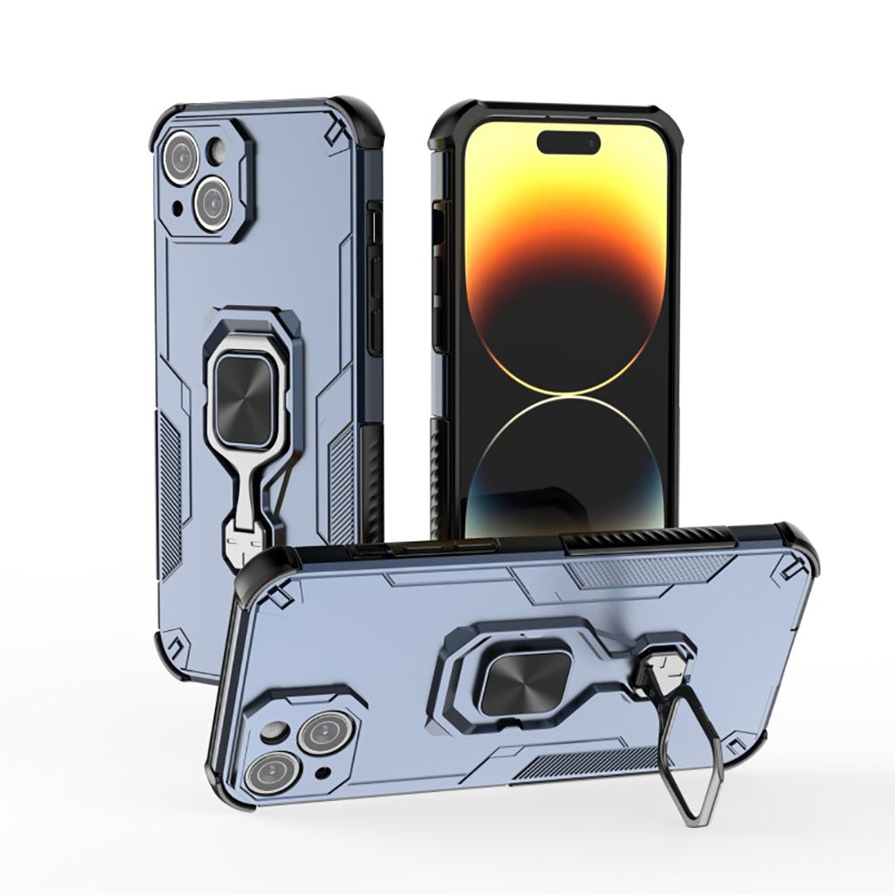 Hybrid Military Grade Armor Kickstand Rotating Ring Holder Case for Apple iPhone 13 / 14