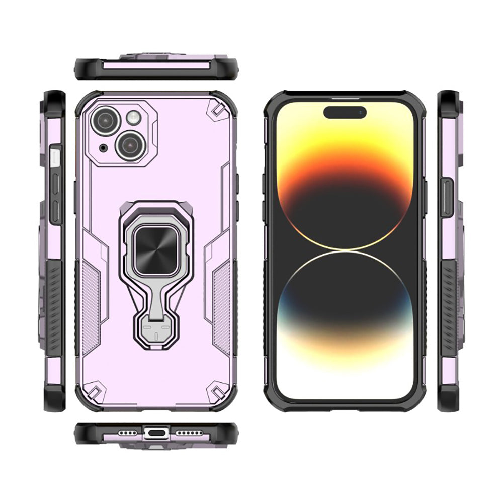 Hybrid Military Grade Armor Kickstand Rotating Ring Holder Case for Apple iPhone 13 / 14
