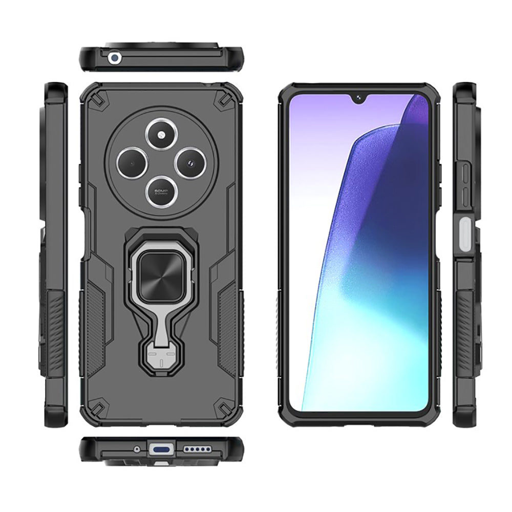 Hybrid Military Grade Armor Kickstand Rotating Ring Holder Case for Mi Redmi A4 5G / 14C 5G / 14R 5G / Poco C75 5G / M7 5G