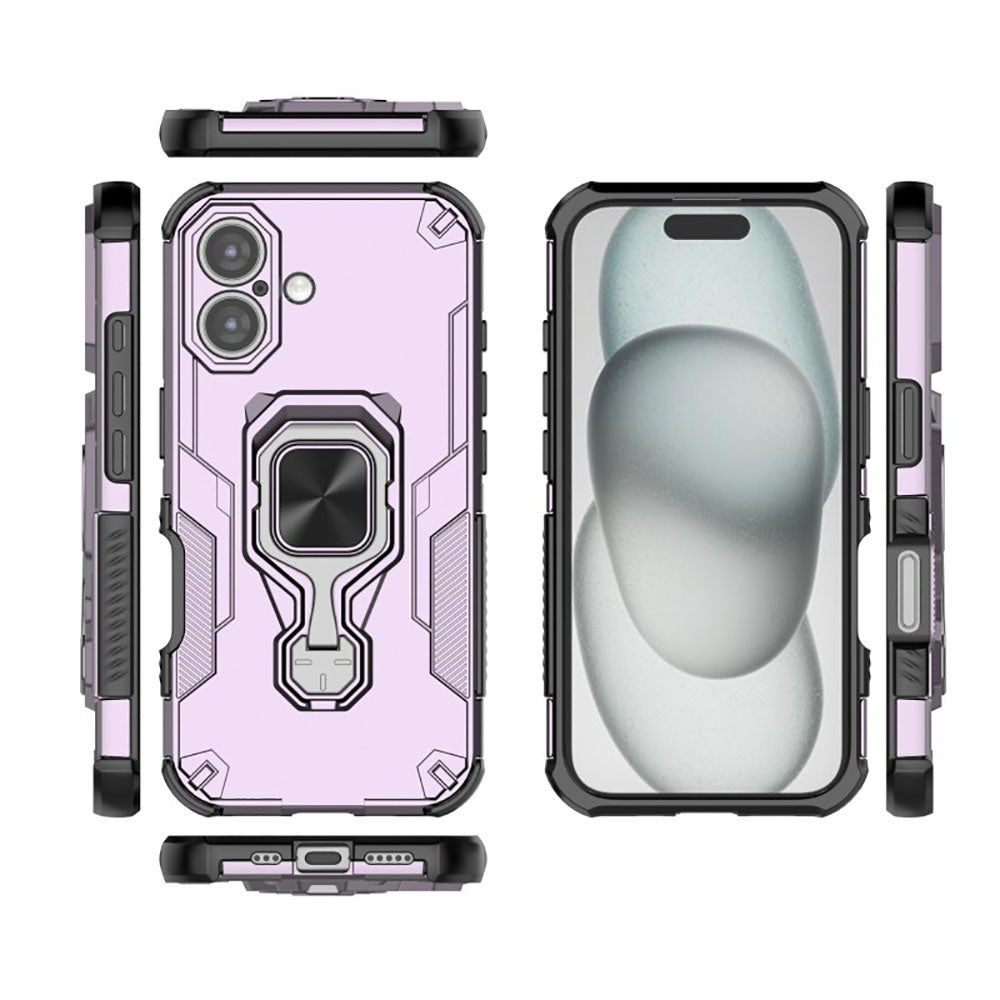 Hybrid Military Grade Armor Kickstand Rotating Ring Holder Case for Apple iPhone 16
