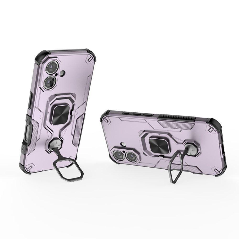 Hybrid Military Grade Armor Kickstand Rotating Ring Holder Case for Apple iPhone 16 Plus