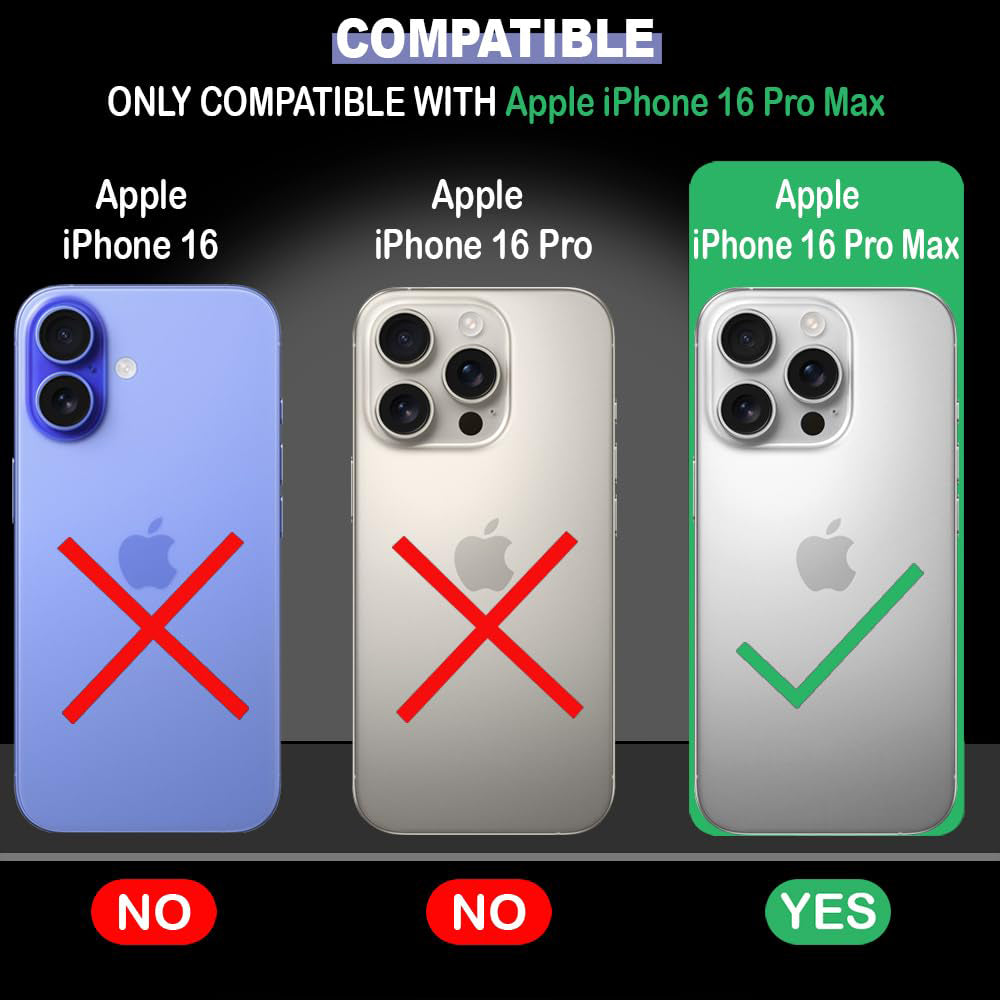 Hybrid Military Grade Armor Kickstand Rotating Ring Holder Case for Apple iPhone 16 Pro Max