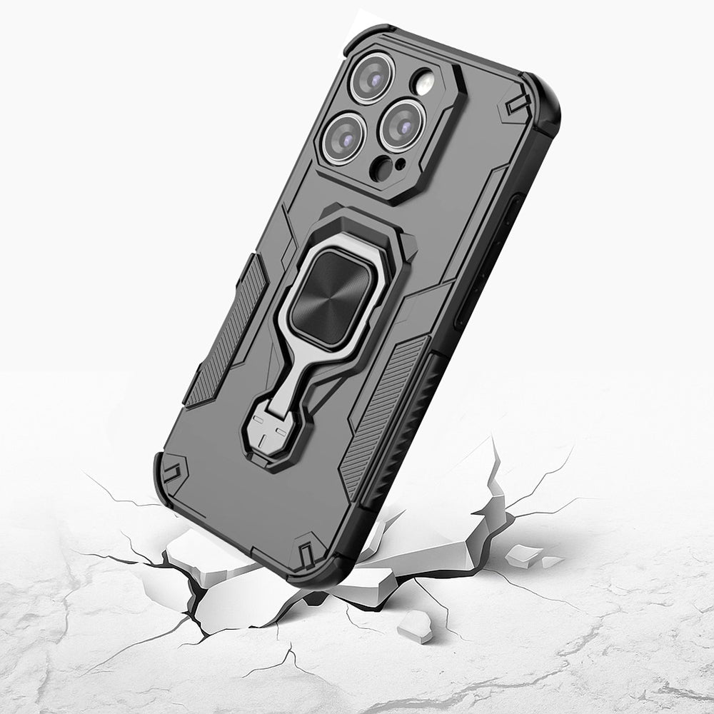 Hybrid Military Grade Armor Kickstand Rotating Ring Holder Case for Apple iPhone 16 Pro Max