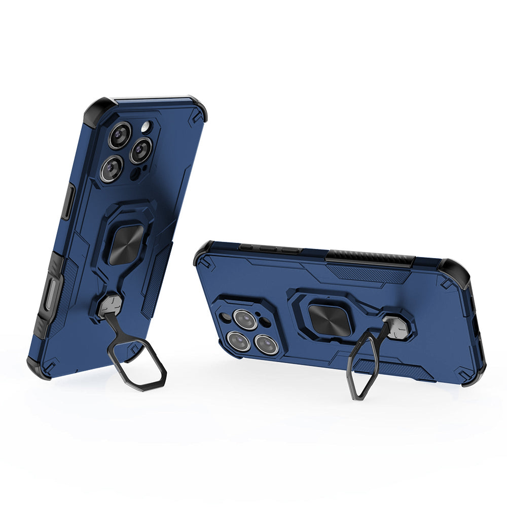 Hybrid Military Grade Armor Kickstand Rotating Ring Holder Case for Apple iPhone 16 Pro Max