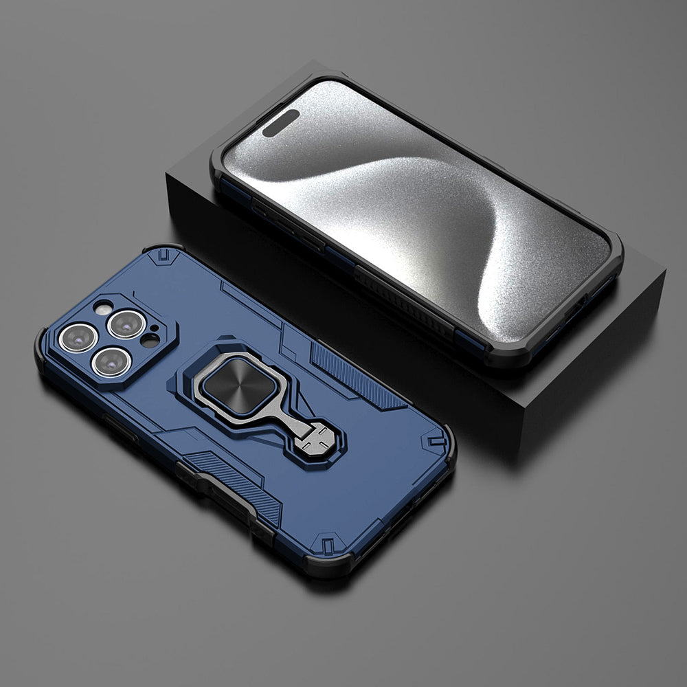 Hybrid Military Grade Armor Kickstand Rotating Ring Holder Case for Apple iPhone 16 Pro Max