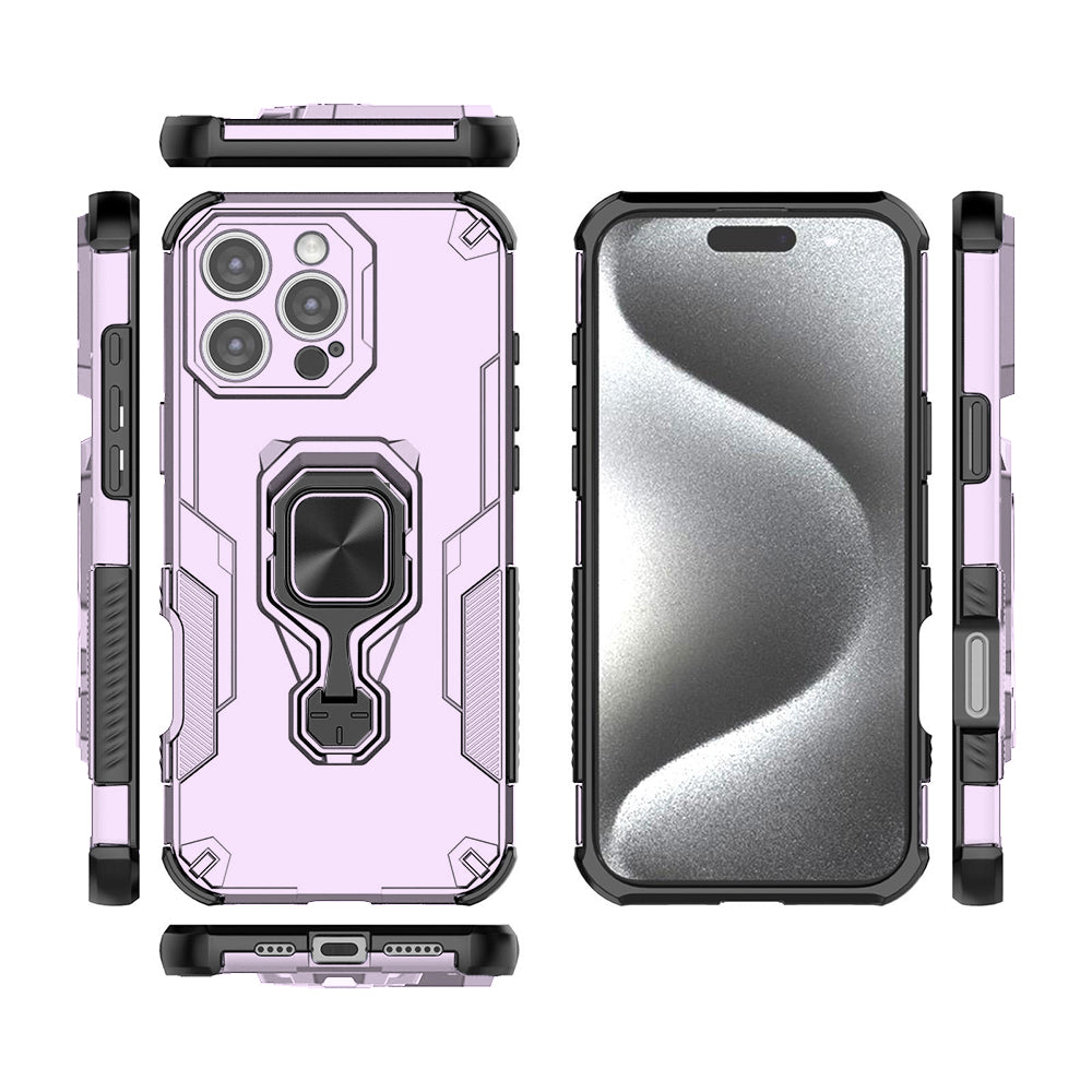 Hybrid Military Grade Armor Kickstand Rotating Ring Holder Case for Apple iPhone 16 Pro Max