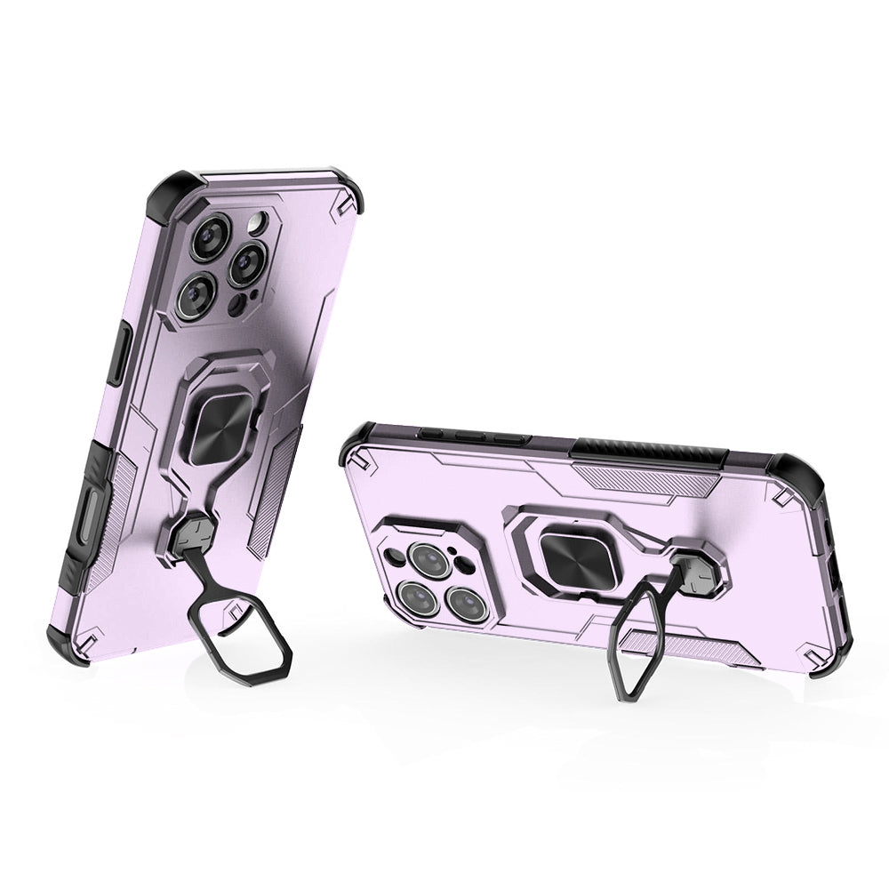 Hybrid Military Grade Armor Kickstand Rotating Ring Holder Case for Apple iPhone 16 Pro Max