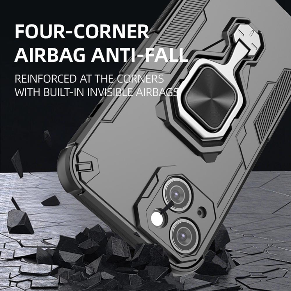 Hybrid Military Grade Armor Kickstand Rotating Ring Holder Case for Apple iPhone 15