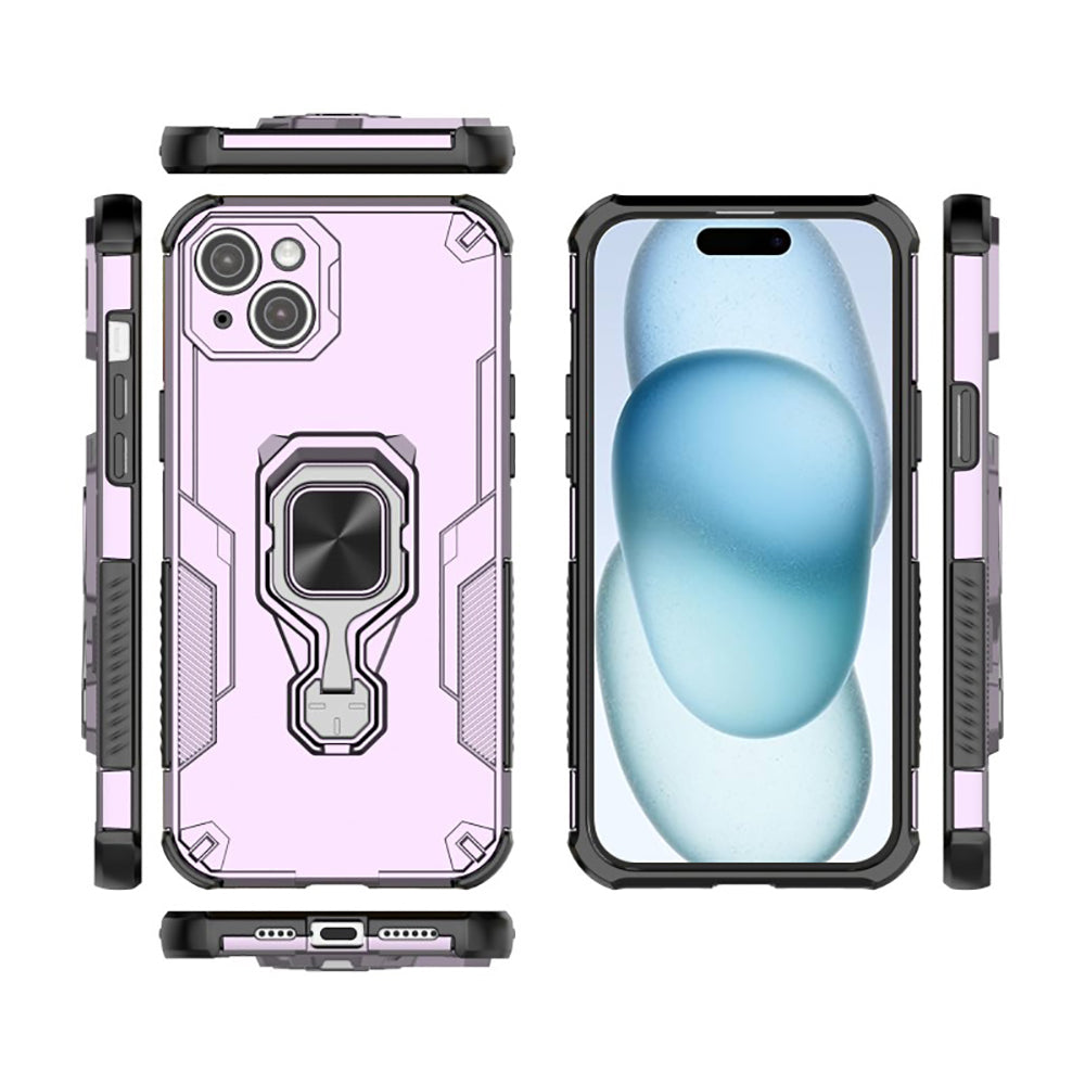 Hybrid Military Grade Armor Kickstand Rotating Ring Holder Case for Apple iPhone 15