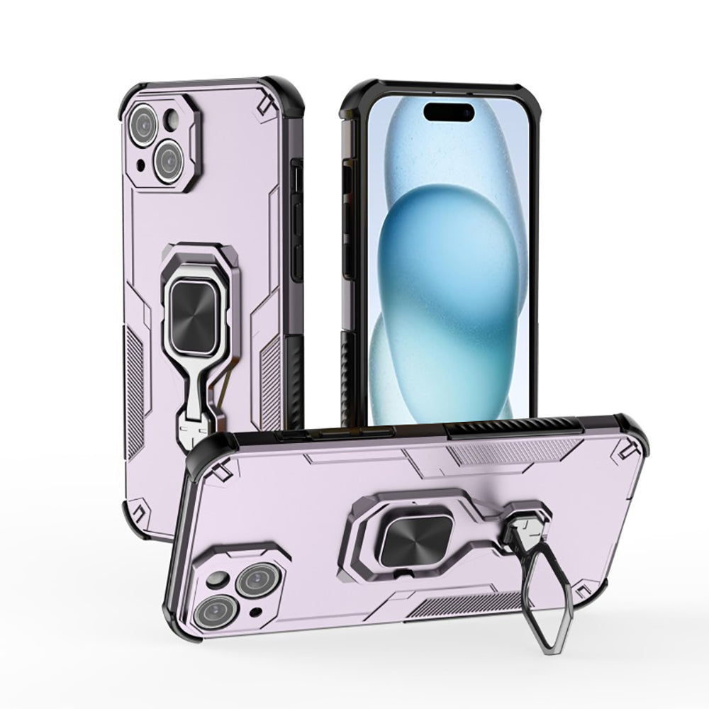 Hybrid Military Grade Armor Kickstand Rotating Ring Holder Case for Apple iPhone 15