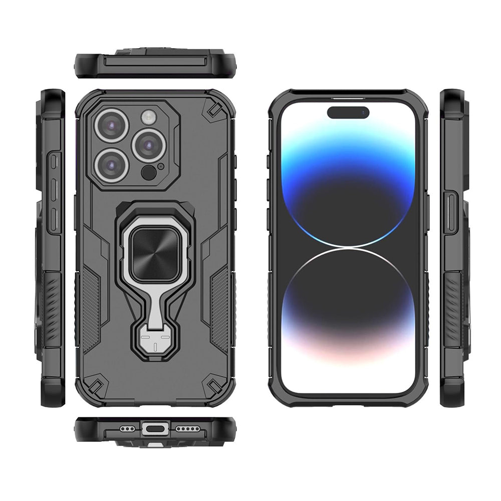 Hybrid Military Grade Armor Kickstand Rotating Ring Holder Case for Apple iPhone 15 Pro