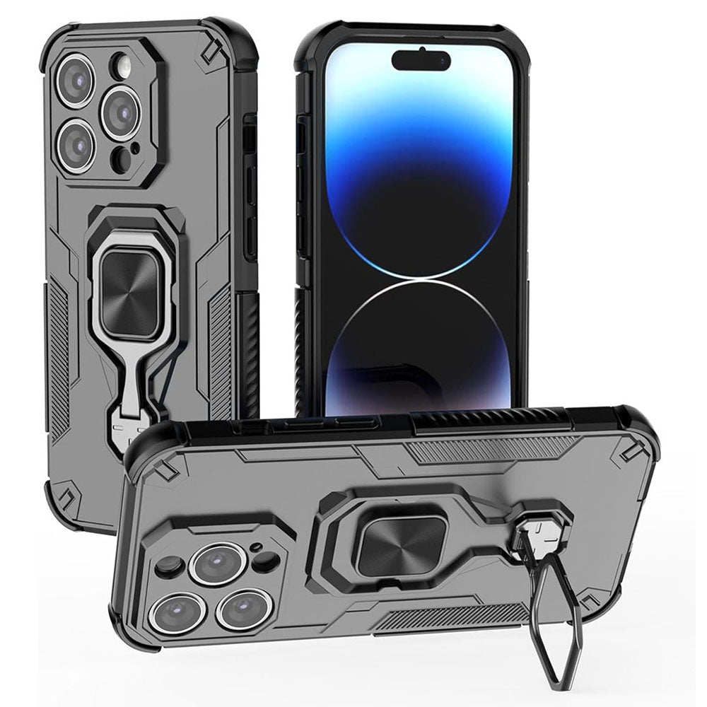 Hybrid Military Grade Armor Kickstand Rotating Ring Holder Case for Apple iPhone 15 Pro
