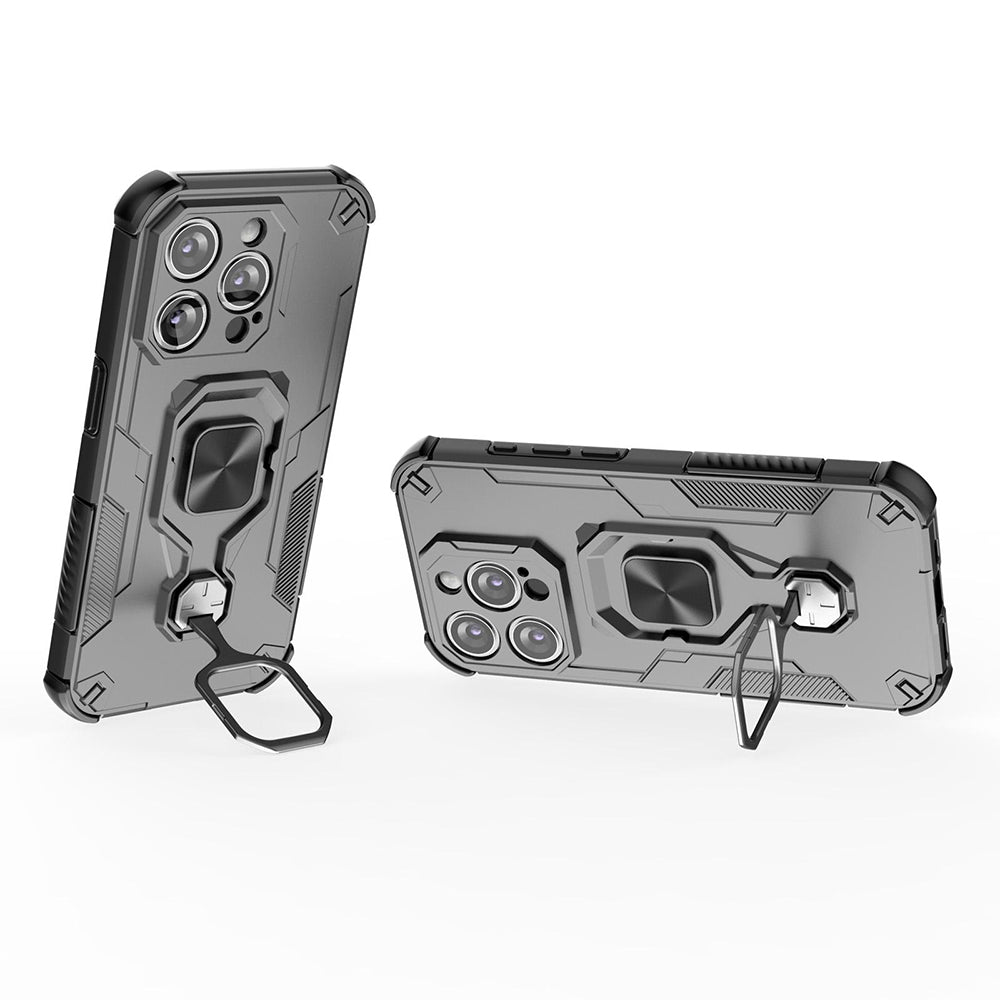 Hybrid Military Grade Armor Kickstand Rotating Ring Holder Case for Apple iPhone 15 Pro