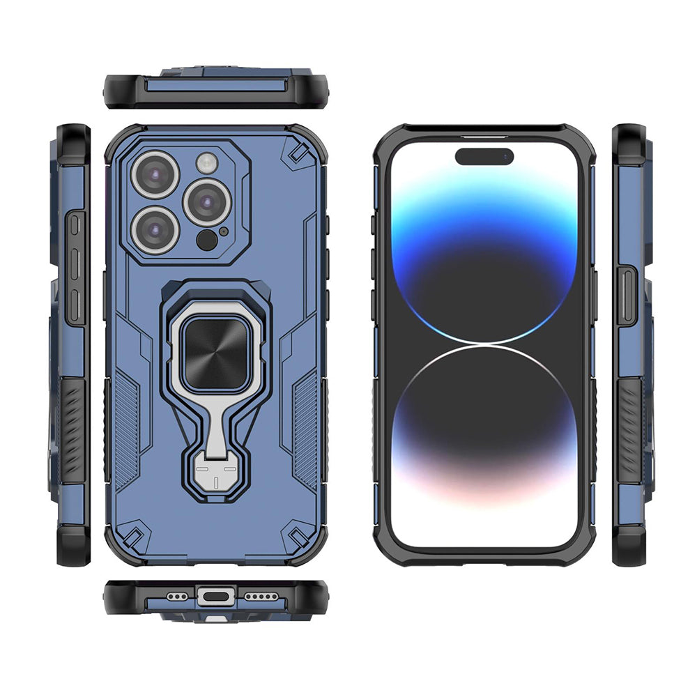 Hybrid Military Grade Armor Kickstand Rotating Ring Holder Case for Apple iPhone 15 Pro