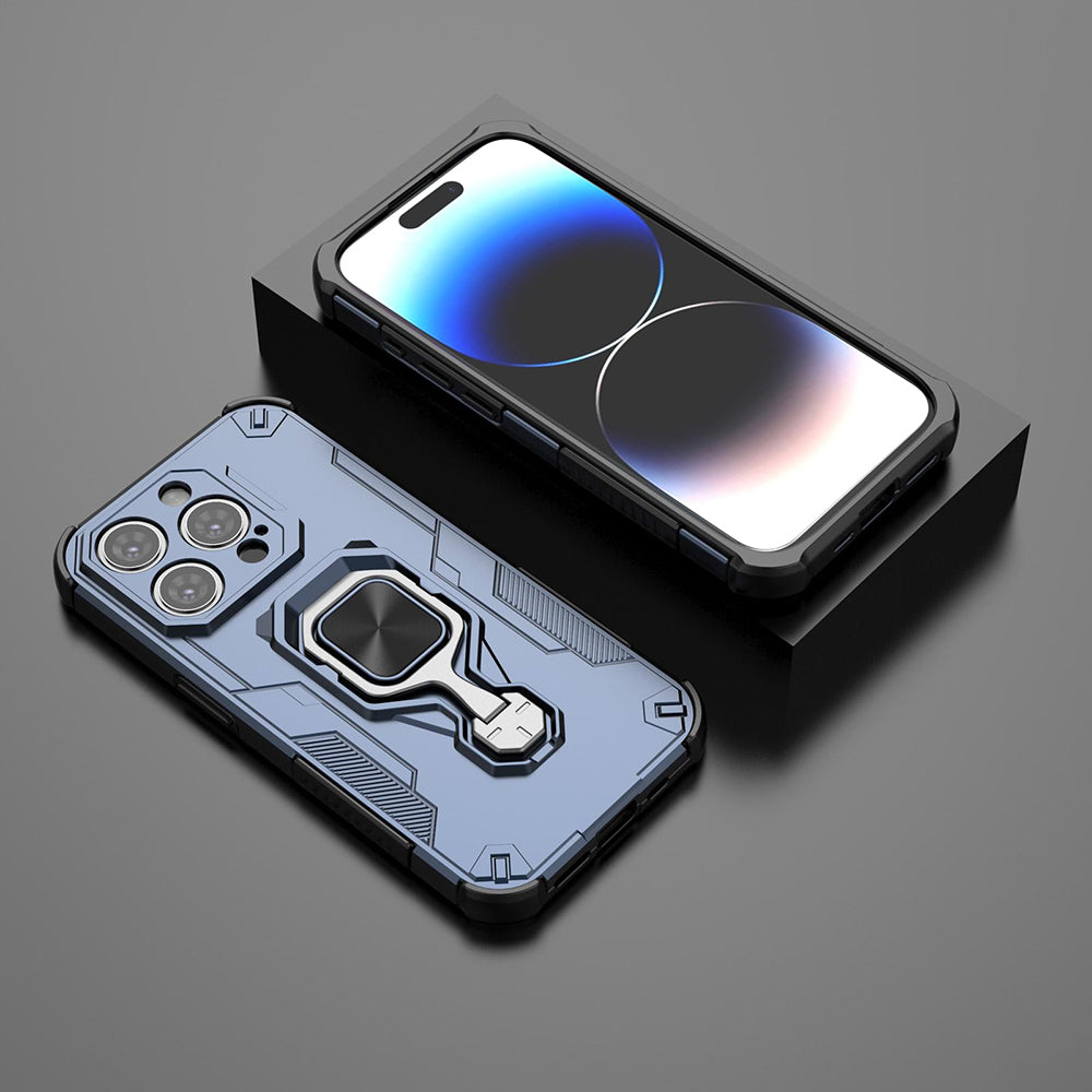 Hybrid Military Grade Armor Kickstand Rotating Ring Holder Case for Apple iPhone 15 Pro