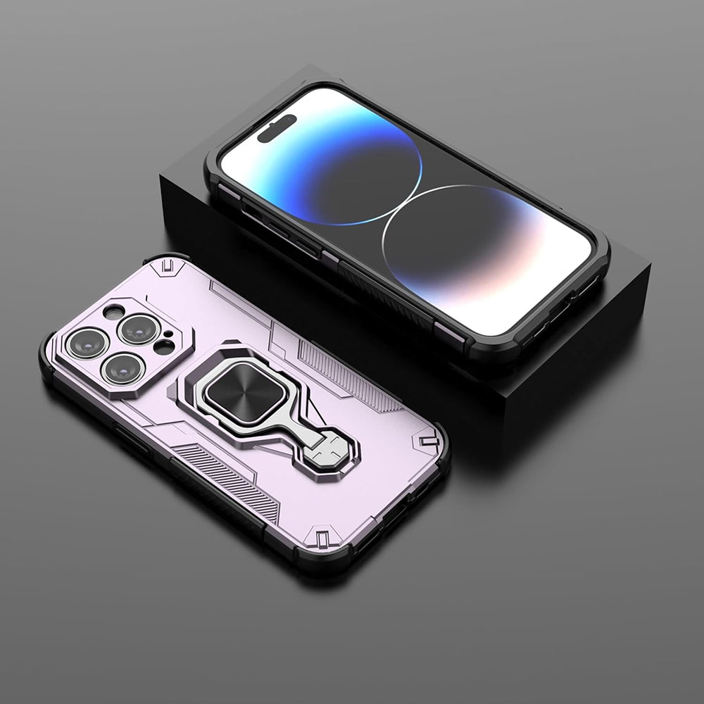 Hybrid Military Grade Armor Kickstand Rotating Ring Holder Case for Apple iPhone 15 Pro