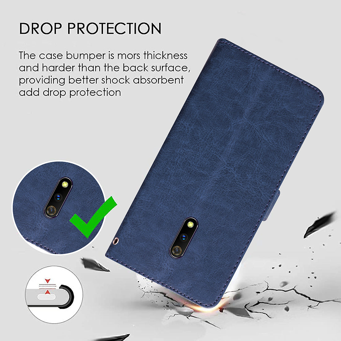 Premium Wallet Flip Cover for Realme X