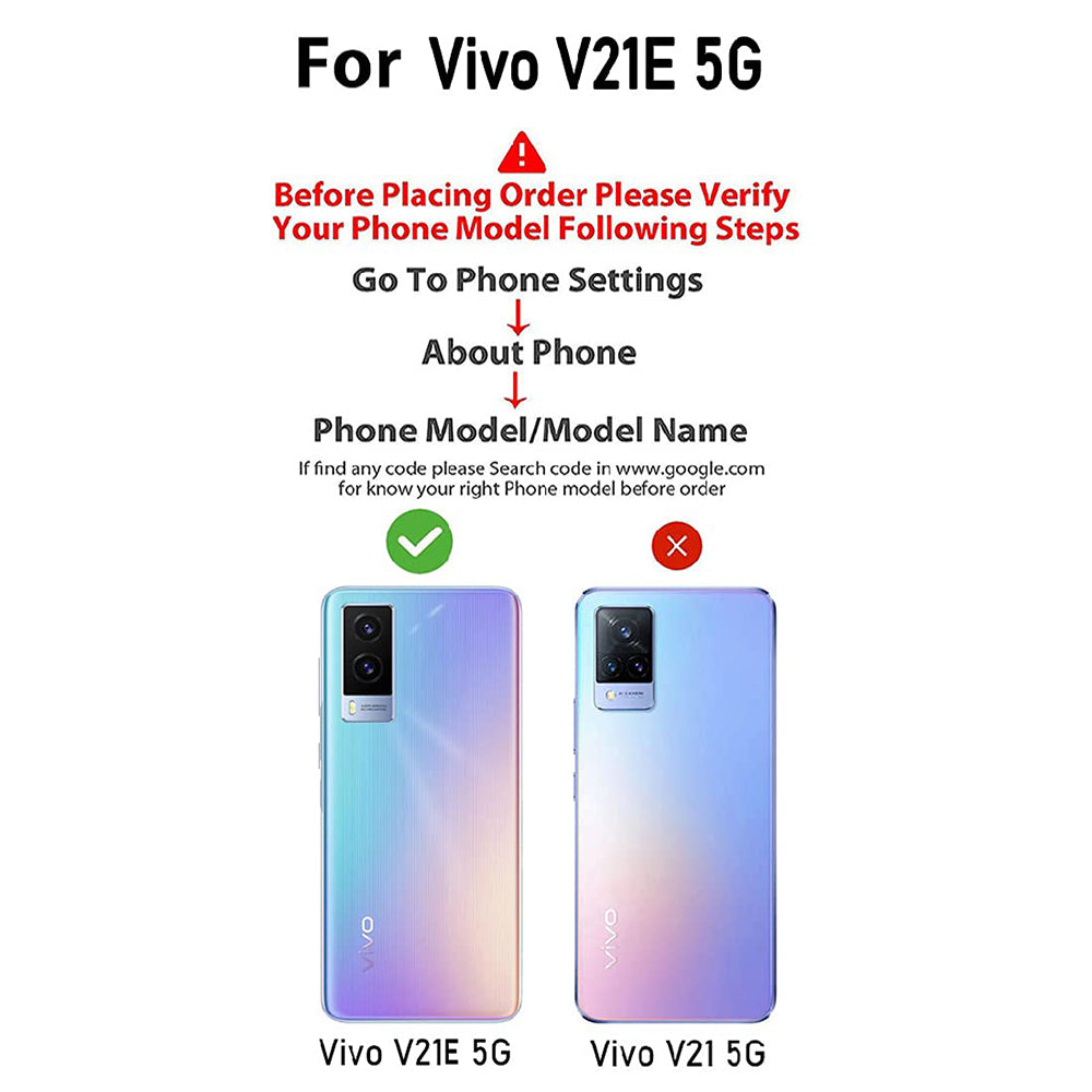 Premium Vintage Wallet Flip Cover for Vivo V21E 5G