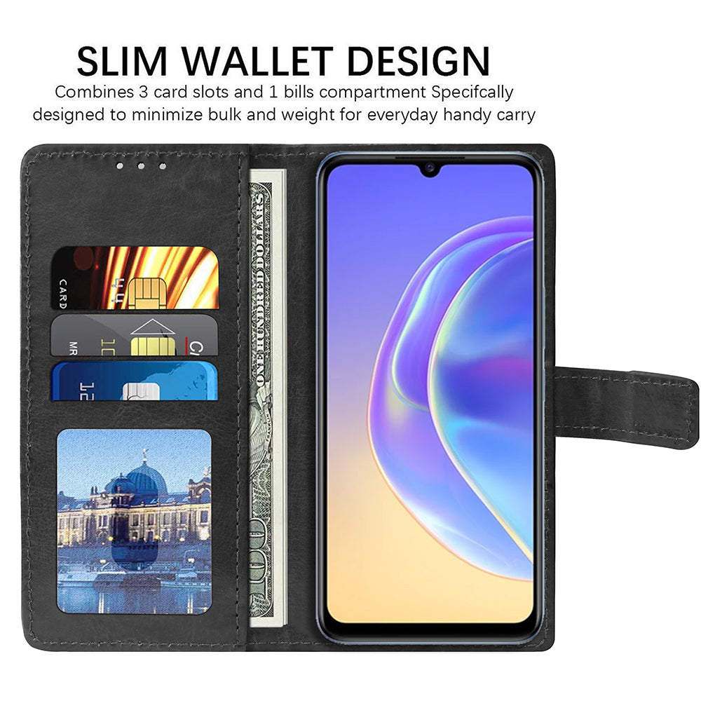 Premium Vintage Wallet Flip Cover for Vivo V21E 5G