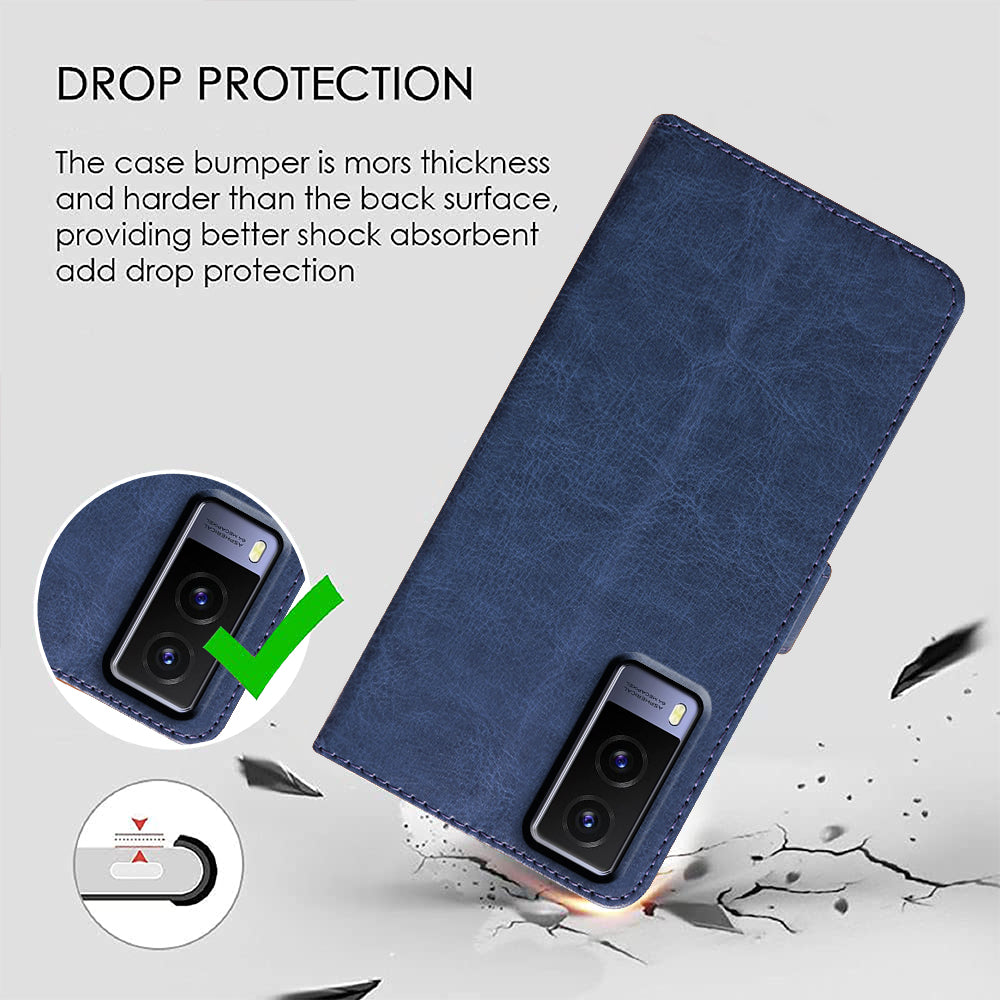 Premium Vintage Wallet Flip Cover for Vivo V21E 5G