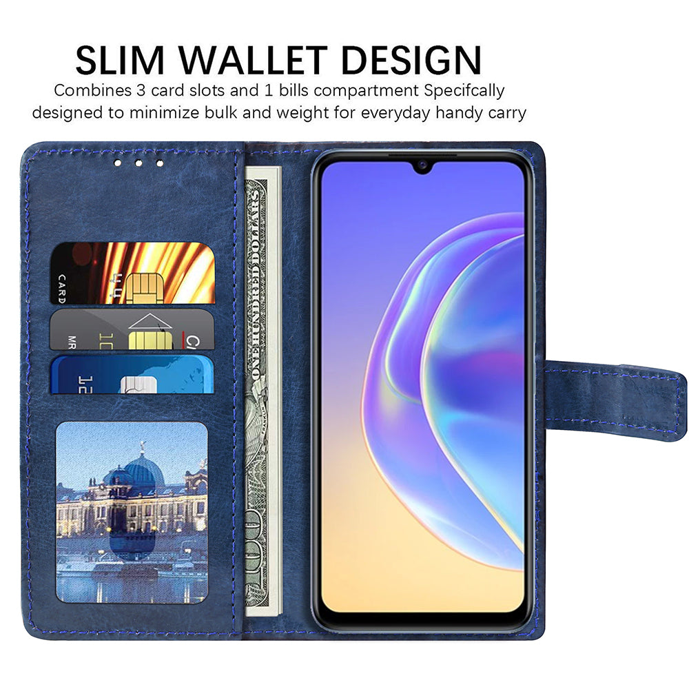 Premium Vintage Wallet Flip Cover for Vivo V21E 5G