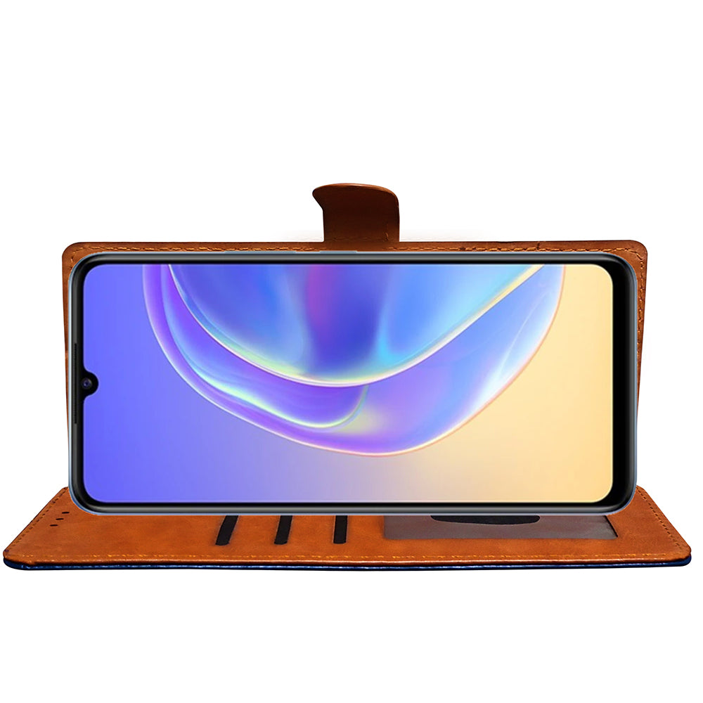 Premium Vintage Wallet Flip Cover for Vivo V21E 5G
