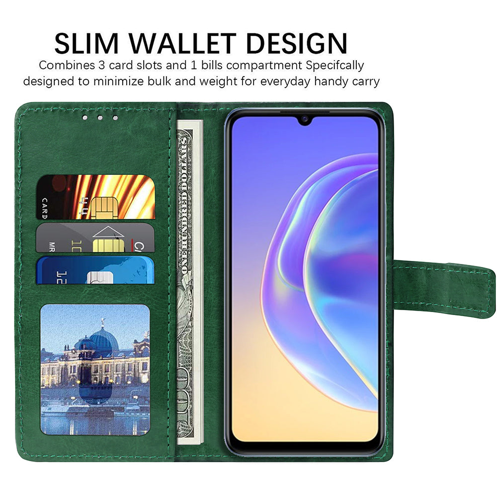 Premium Vintage Wallet Flip Cover for Vivo V21E 5G