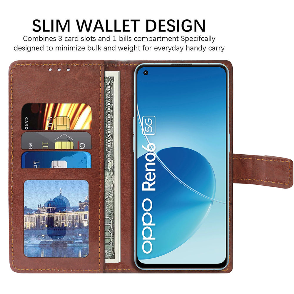 Premium Wallet Flip Cover for Oppo Reno6 5G