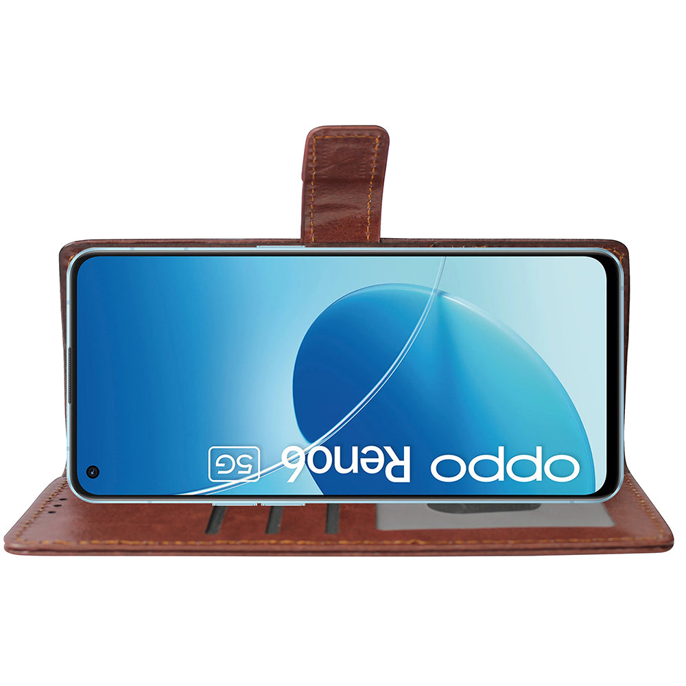 Premium Wallet Flip Cover for Oppo Reno6 5G