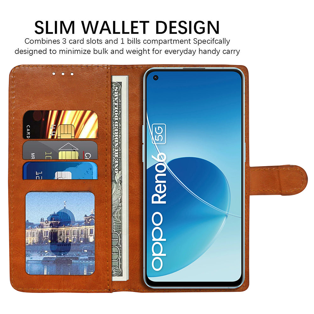 Premium Wallet Flip Cover for Oppo Reno6 5G