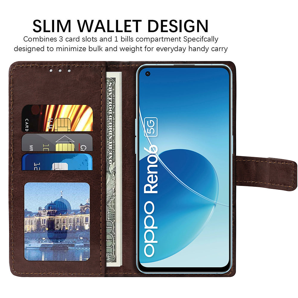Premium Wallet Flip Cover for Oppo Reno6 5G