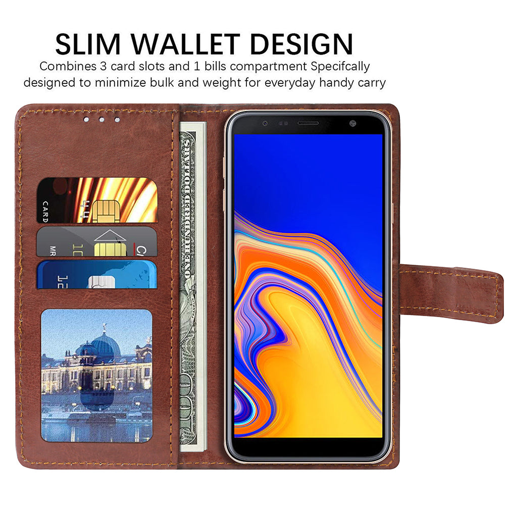 Premium Wallet Flip Cover for Samsung Galaxy J4 Plus 4G
